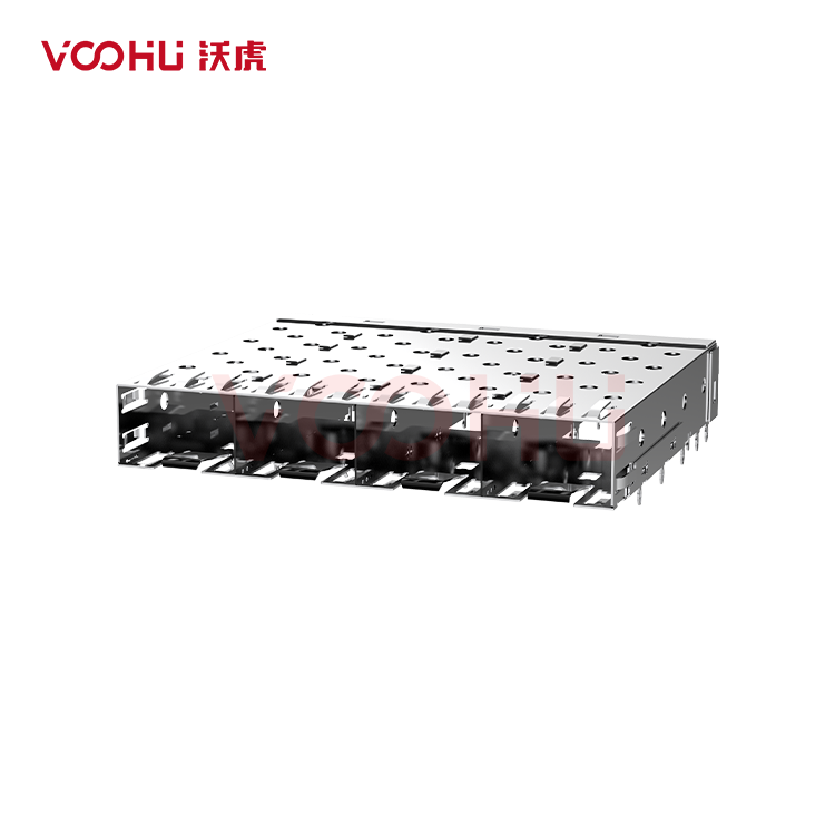 WHSFP01014W006 SFP 1 × 4 5G Cage Press-Fit Fiber Optic cages