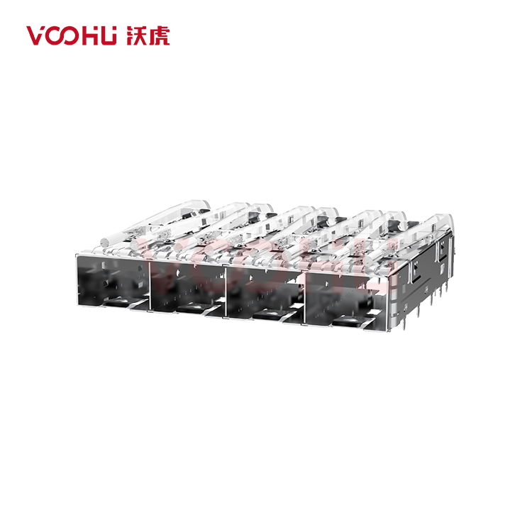 WH81-114-Y0006-1  SFP+ 1×4 10G Press-Fit Cage  Fiber Optic cages