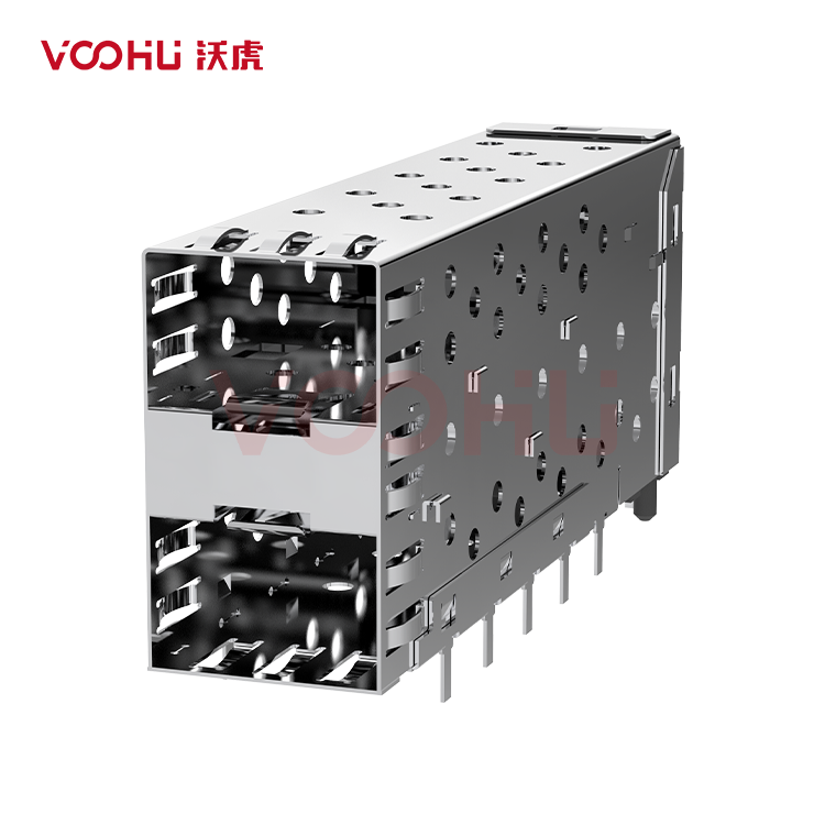 WHSFP05121D021 SFP 2×1 5G Cage+Connector Connector Gold Plated15U Fiber Optic cages