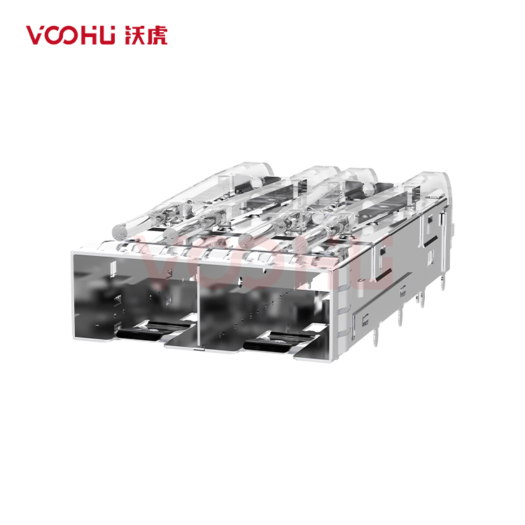 WH81-112-00012-1  SFP+ 1×2 10G Press-Fit Cage Fiber Optic cages