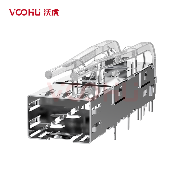 WH81-111-Y0017-1  SFP+ 1×1 10G Press-Fit Cage Fiber Optic cages