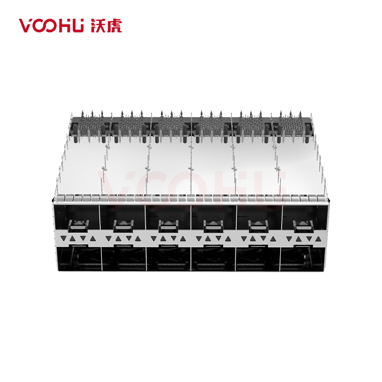 WHSFP32126F002 SFP28 2×6 25G Cage+Connectors Fiber Optic cages