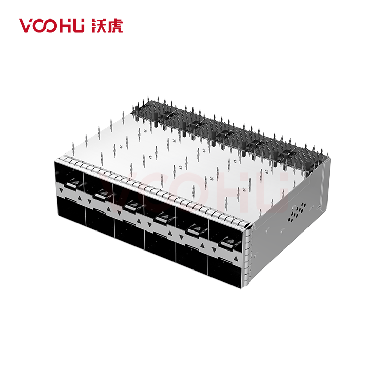 WHSFP32326F002 SFP28 2×6 25G Cage+Connectors Fiber Optic cages