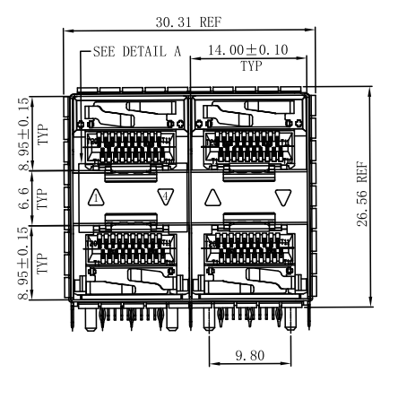 WHSFP32322F006 SFP28 2×2 25G Cage+Connectors Fiber Optic cages