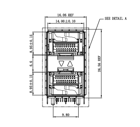 WHSFP32221F005 SFP28 2×1 25G Cage+Connectors Fiber Optic cages