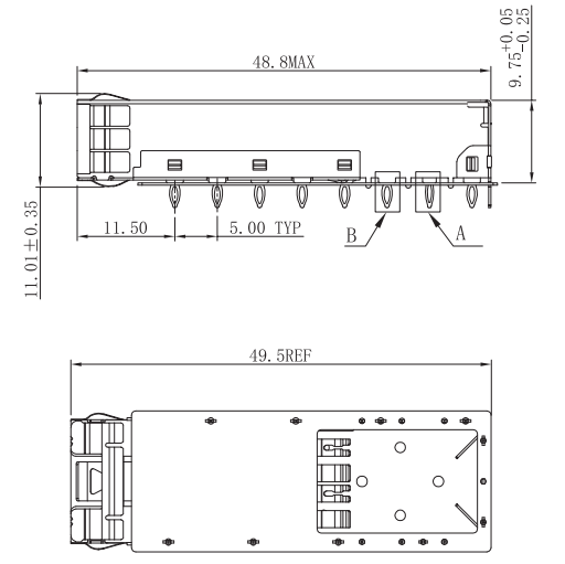 WHSFP30211W037 SFP28 1 × 1 25G  Cage Fiber Optic cages