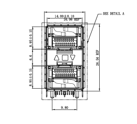 WHSFP32521F002 SFP28 2×1 25G Cage+Connectors Fiber Optic cages