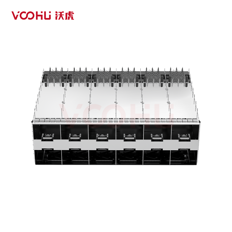 WHSFP32026F002 SFP28 2×6 25G Cage+Connectors Fiber Optic cages