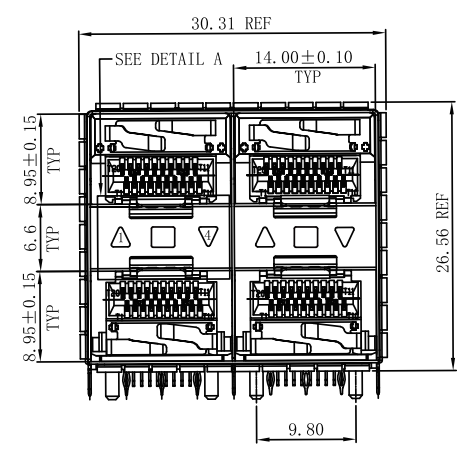 WHSFP32522F002 SFP28 2×2 25G Cage+Connectors Fiber Optic cages